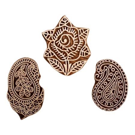 Set of 3 Piece New Mix Wooden Printing Block